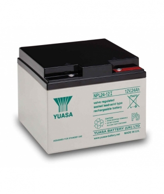 Фото 1: Аккумулятор Yuasa NPL24-12I, напряжение и емкость 12V 24Ah, 166х175х125 мм (ДхШхВ), 9 кг, AGM, до 10 лет
