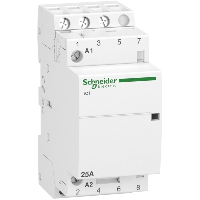 Фото 1: Модульный контактор Schneider Electric iCT 25A 3НО 220/240В АС 50ГЦ A9C20833