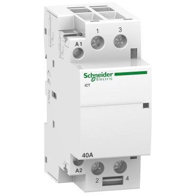 Фото 1: Модульный контактор Schneider Electric iCT 40A 2НО 220/240В АС 50ГЦ A9C20842