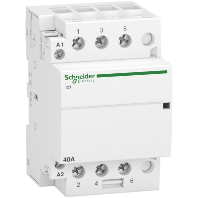 Фото 1: Модульный контактор Schneider Electric iCT 40A 3НО 220/240В АС 50ГЦ A9C20843