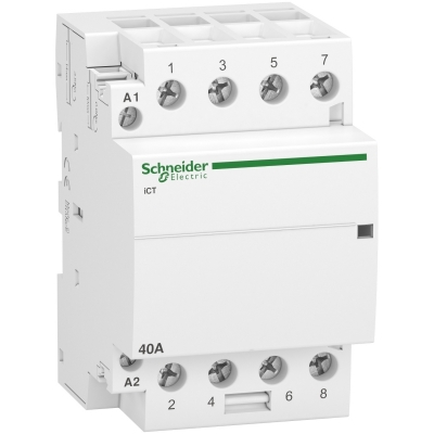 Фото 1: Модульный контактор Schneider Electric iCT 40A 4НО 220/240В АС 50ГЦ A9C20844