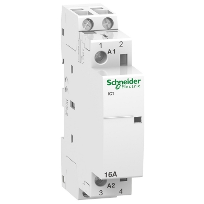 Фото 1: Модульный контактор Schneider Electric iCT 16A 2НО 220В АС 50ГЦ A9C22512