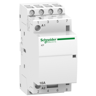 Фото 1: Модульный контактор Schneider Electric iCT 16A 4НО 220/240В АС 50ГЦ A9C22814