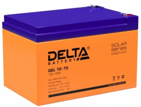 Фото 1: Delta GEL 12-15 Аккумуляторная батарея 12V 15Ah