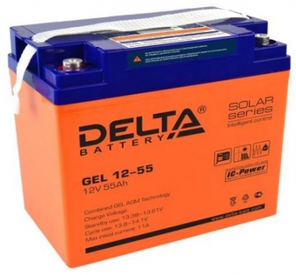 Фото 1: Delta GEL 12-55 Аккумуляторная батарея 12V 55Ah