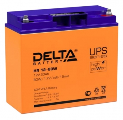 Фото 1: Delta HR 12-80W Аккумуляторная батарея 12V 20Ah