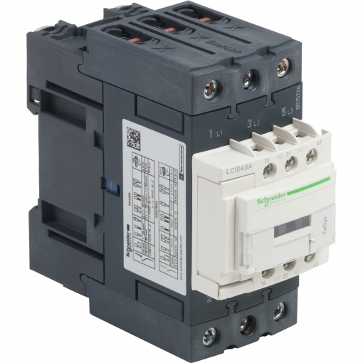 Фото 1: Контактор Schneider Electric LC1D40AB7 TeSys D 3P AC3 440В 40A катушка управления 24В AC 50/60 Гц