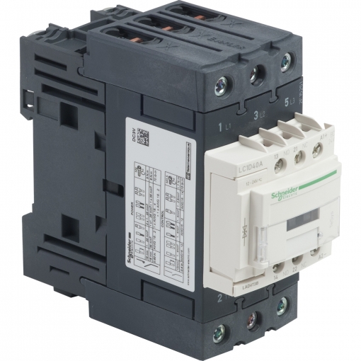 Фото 1: Контактор Schneider Electric LC1D40ABD TeSys D 3P AC3 440В 40A катушка управления 24В DC