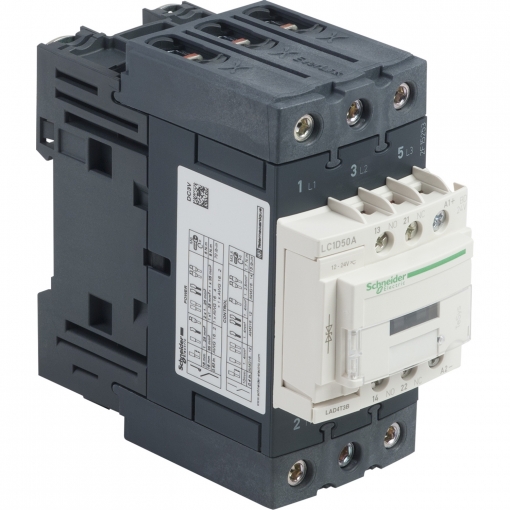 Фото 1: Контактор Schneider Electric LC1D50ABD TeSys D 3P AC3 440В 50A катушка управления 24В DC