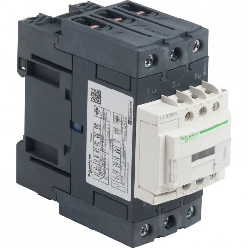 Фото 1: Контактор Schneider Electric LC1D50AF7 TeSys D 3P AC3 440В 50A катушка управления 110В AC 50/60 Гц