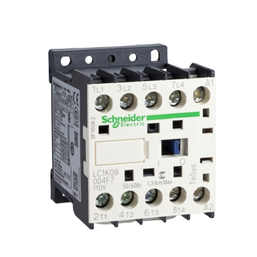 Фото 1: Контактор Schneider Electric LC1K09004M7 TeSys K 4Р (4 НО) AC1 25 A 220V 50/60 Гц зажим под винт