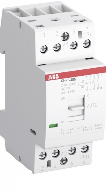 Фото 1: EN25-40N-06 Контактор ABB 1SAE232111R0640 модульный с ручным управлением 25А АС-1, 4НО, катушка 230В AC/DC